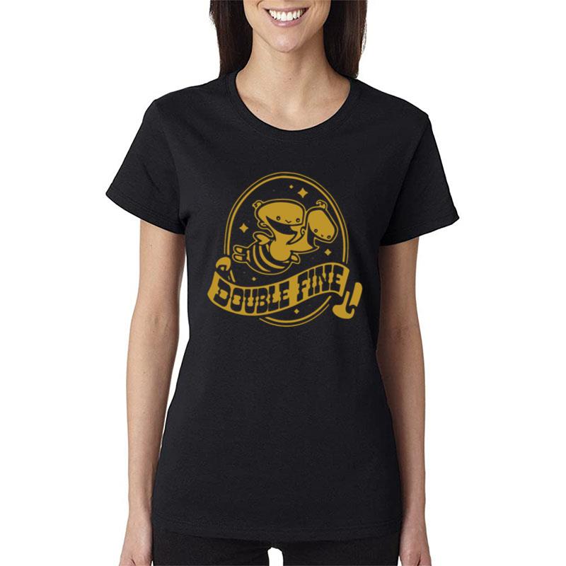 Golden Two Headed Baby Double Fine Women T-Shirt