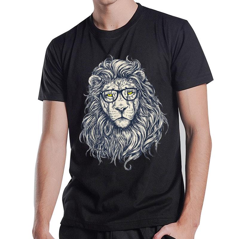 Gorgeous Mane Nerd Lion Eyeglass T-Shirt