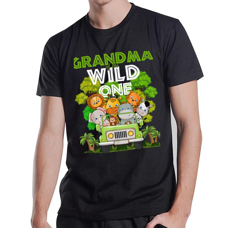 Grandma Of The Wild One Zoo Truck Birthday Safari Jungle T-Shirt