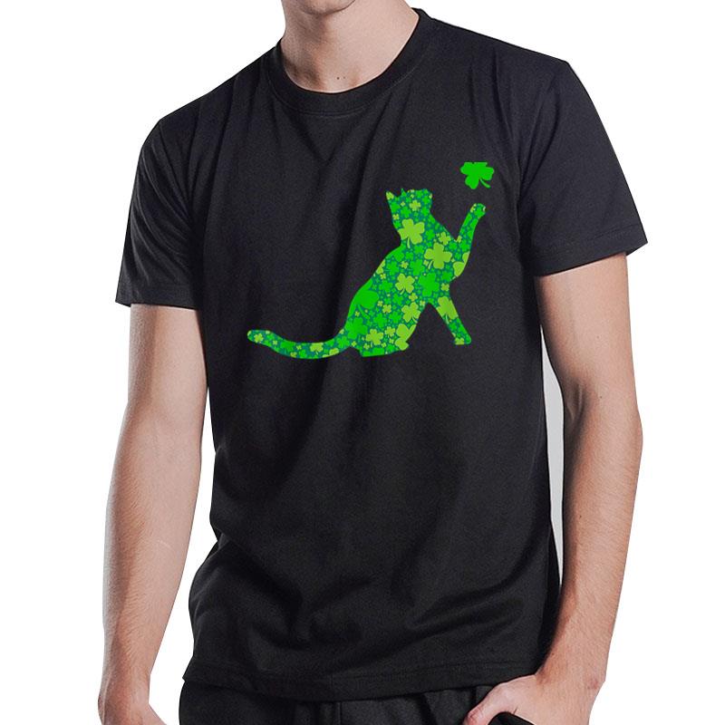 Green Cat Shamrockscat Lover St Patrick'S Day Gifts T-Shirt