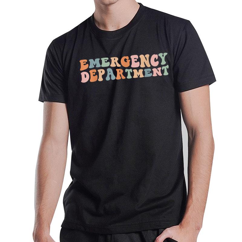 Groovy Emergency Nurse ED ER Emergency Department Nursing T-Shirt