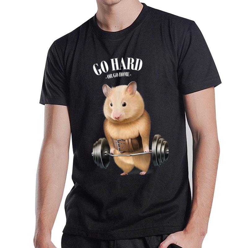 Hamster Muscle Training With Barbell Shrug Bar Fitness Gym T-Shirt