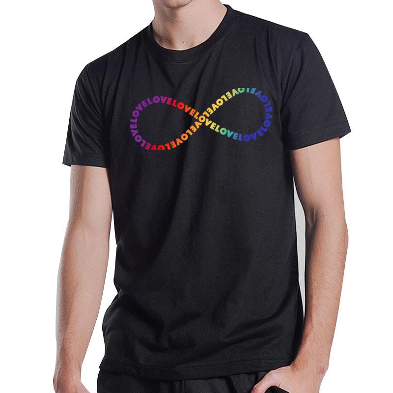 Hand Crafted Infinite Love Rainbow Pride Graphic T-Shirt