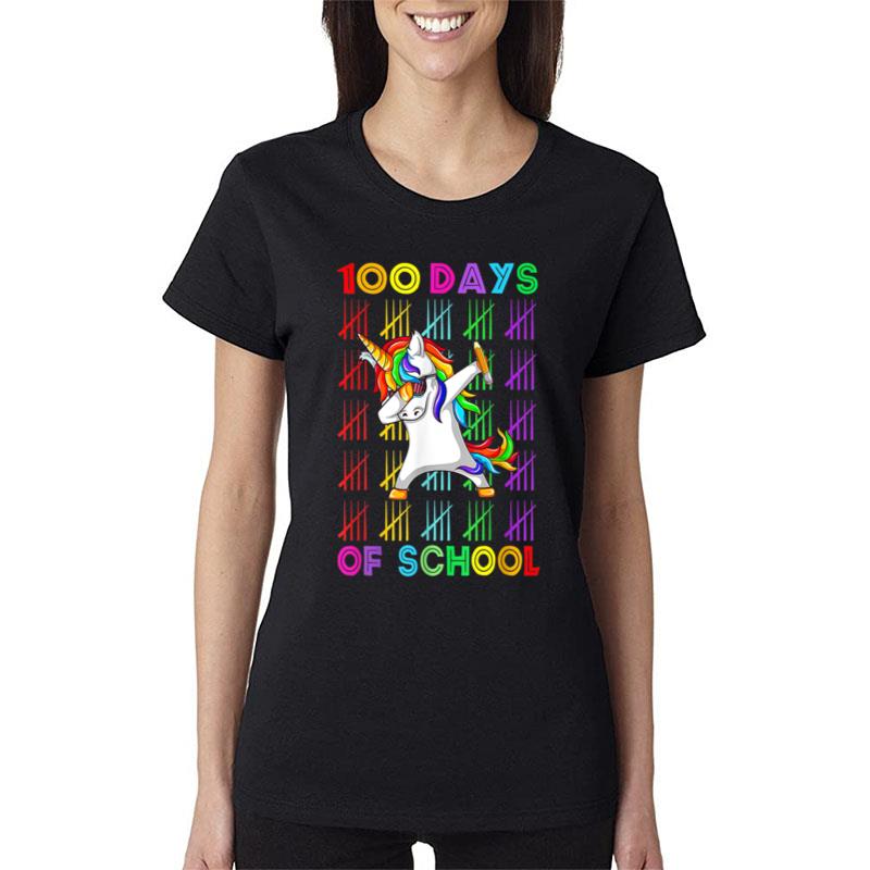 Happy 100 Days Of School 100 Days Smarter Unicorn Lover Women T-Shirt