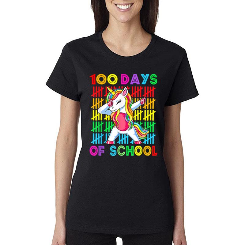 Happy 100 Days Of School  Unicorn Lover Women T-Shirt