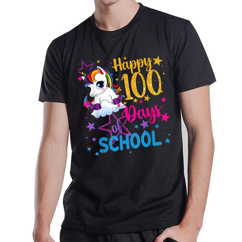 Happy 100 Days Of School Unicorn T-Shirt