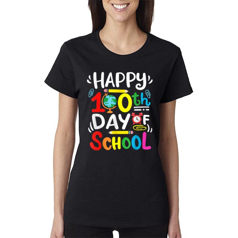 Happy 100Th Day Of School 100 Days Of School Teacher Student Ver 2 Women T-Shirt