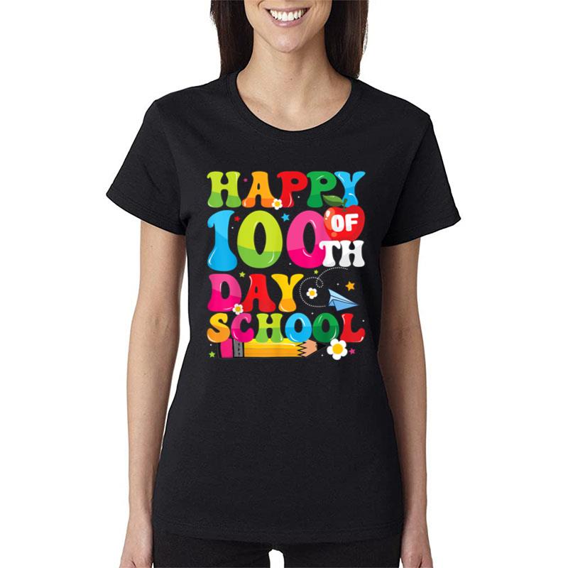 Happy 100Th Day Of School Student Or Teacher 100 Day Costume Women T-Shirt