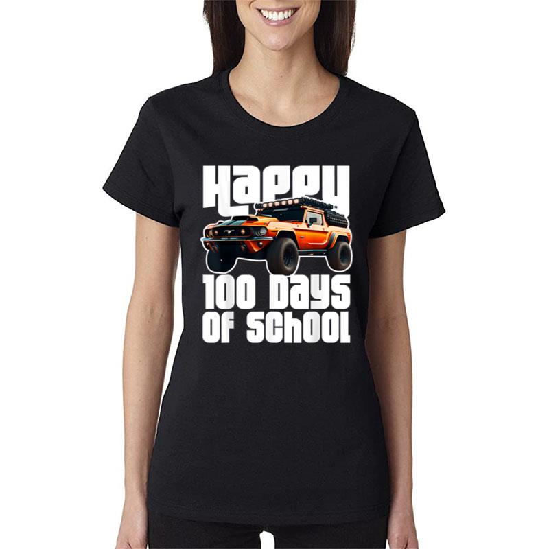 Happy 100Th Day Of School Monster Truck Boys Kids Students Women T-Shirt