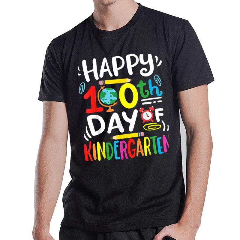 Happy 100Th Day Of Kindergarten Student Teacher T-Shirt