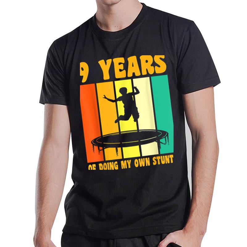 Happy 9Th Birthday 9 Year Old Trampoline 9Th Birthday T-Shirt