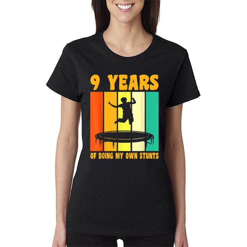 Happy 9Th Birthday 9 Year Old Trampoline 9Th Birthday Women T-Shirt