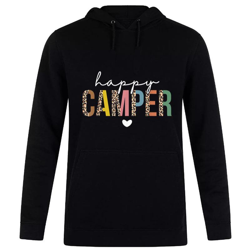 Happy Camper Leopard Camping Lover Outdoor Activities Camper Women T-Shirt
