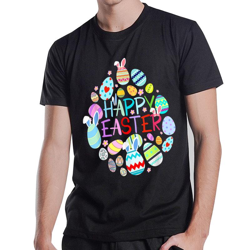 Happy Easter Eggs Bunny Ears Funny Easter Eggs Boys Girls T-Shirt