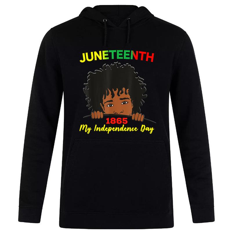 Happy Juneteenth Independence Teen Youth Afro Locs Black Hoodie