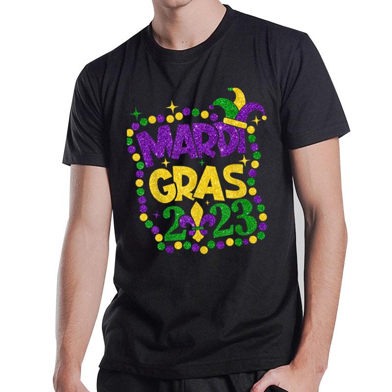 Happy Mardi Gras 2023 Jester Outfit Kids Girl Boy Men Women Ver 1 T-Shirt