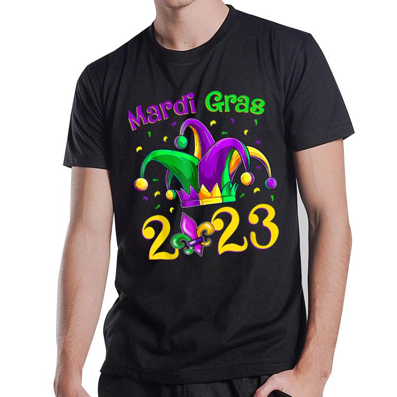 Happy Mardi Gras 2023 Jester Outfit Kids Girl Boy Men Women T-Shirt