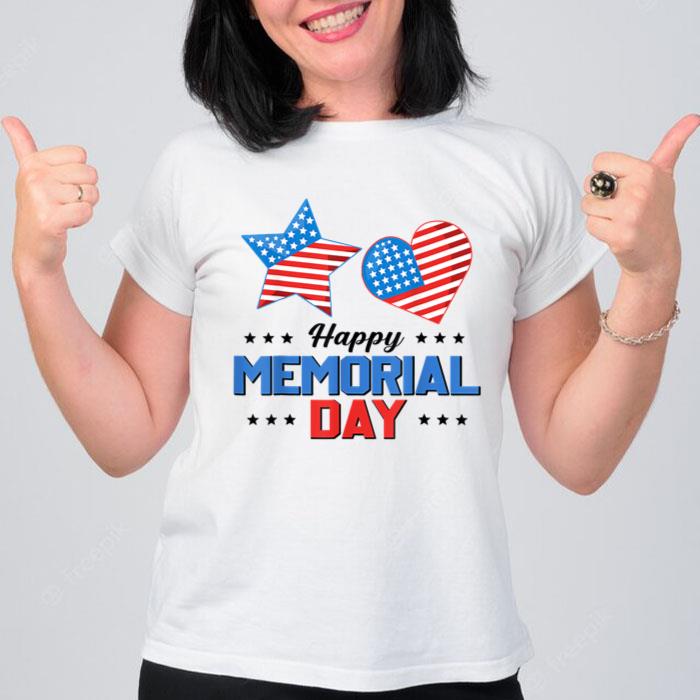 Happy Memorial Day 4th Of July American Flag Patriotic Women T-Shirt