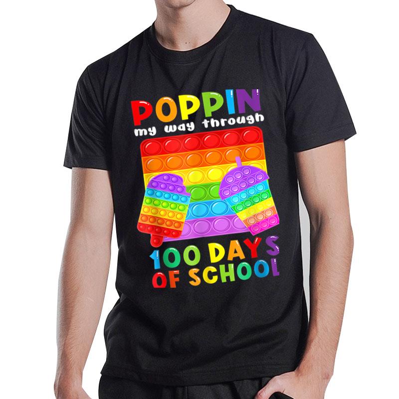 Happy Poppin 100 Days Of School Teacher Student Gift T-Shirt