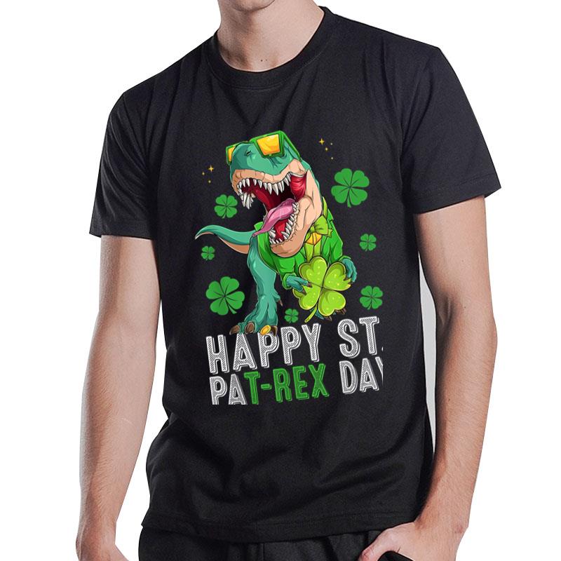 Happy St Pat T Rex Saint Patrick'S Day Dinosaur Boys Kids T-Shirt