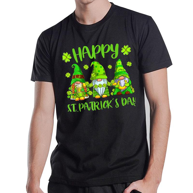 Happy St Patrick'S Day Three Gnome Irish Shamrock Leprechaun T-Shirt