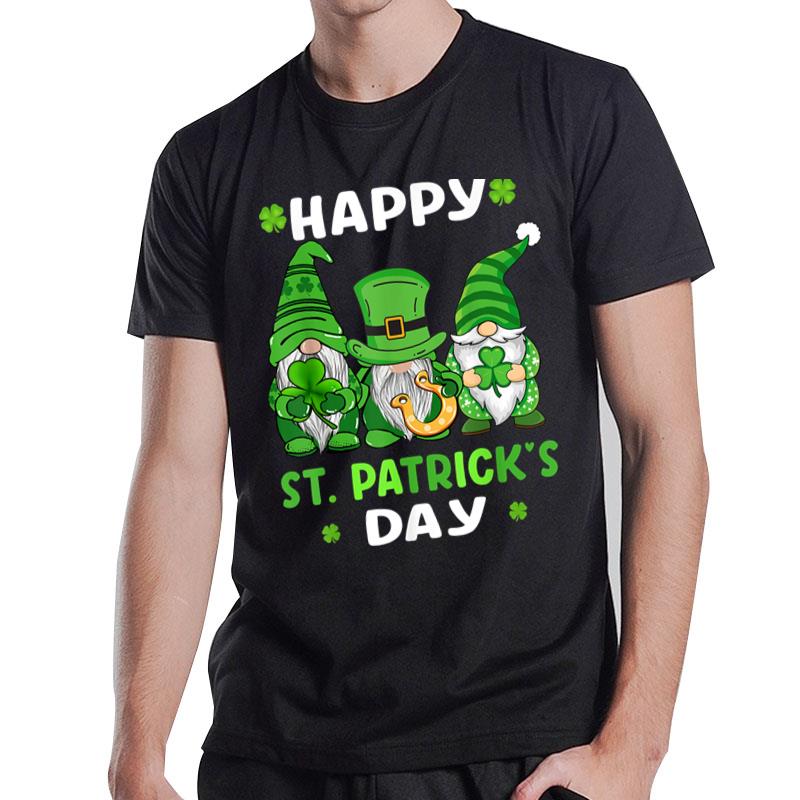 Happy St Patricks Day Gnomes Shamrock Lucky Boys Girls Women T-Shirt