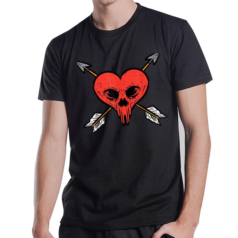 Heart Skull Arrows Anti Valentines Day Single Awareness Men T-Shirt