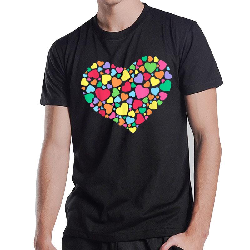 Hearts T Shirt Kids School Valentines Day Girls Boys T-Shirt