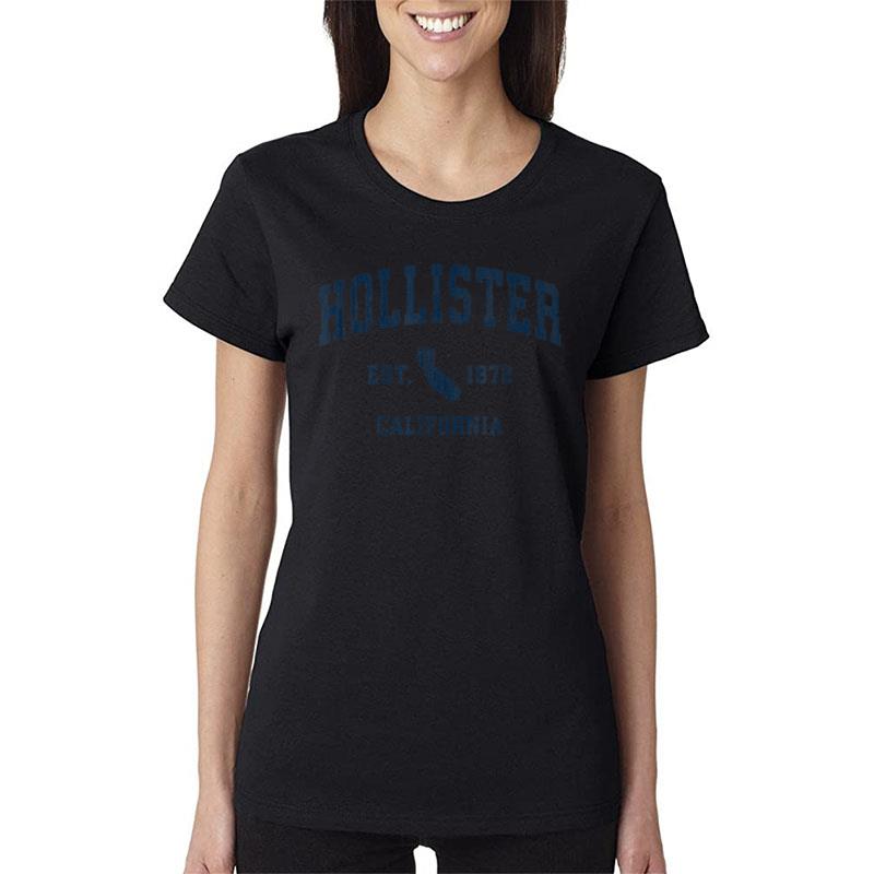 Hollister California Ca Vintage State Athletic Navy Style Women T-Shirt