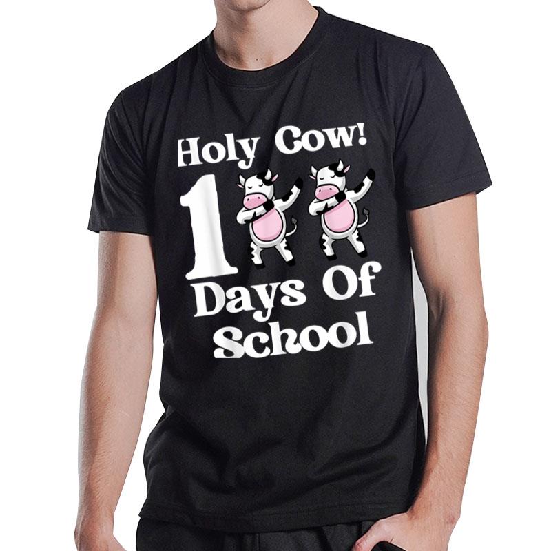 Holy Cow 100 Days Of School 100Th Day Smarter Dabbing Cow T-Shirt