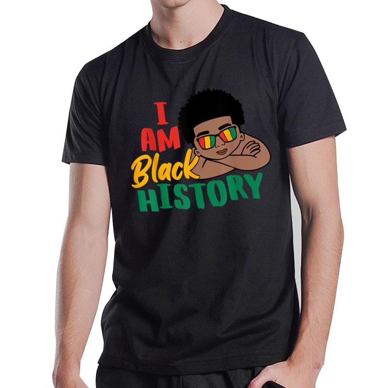 I Am The Strong African Boy Black History Month Boys Kids T-Shirt