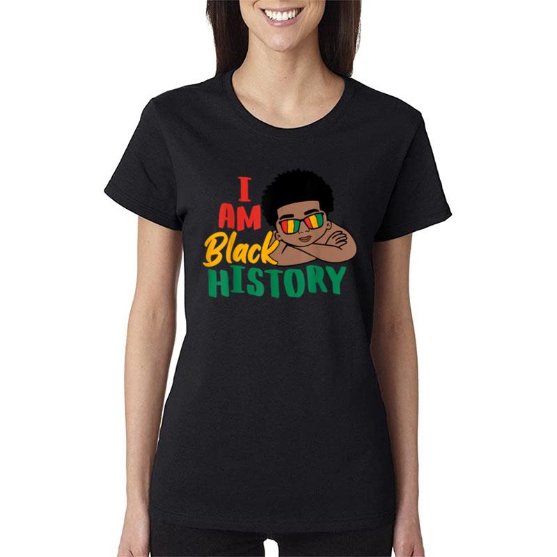 I Am The Strong African Boy Black History Month Boys Kids Women T-Shirt