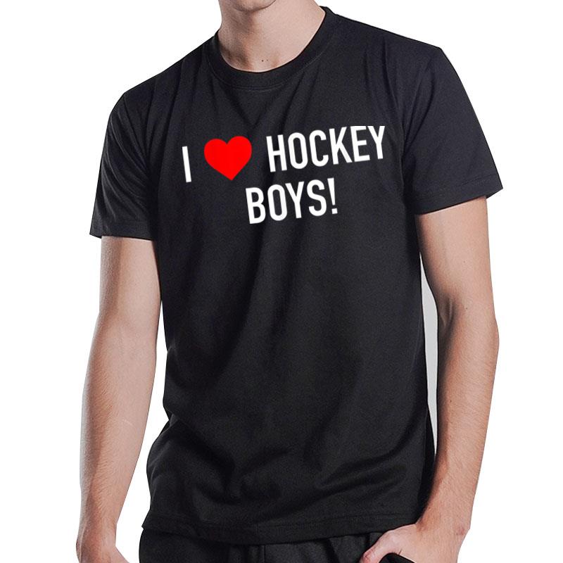 I Love Hockey Boys Graphic Novelty Fun Vintage Style T-Shirt