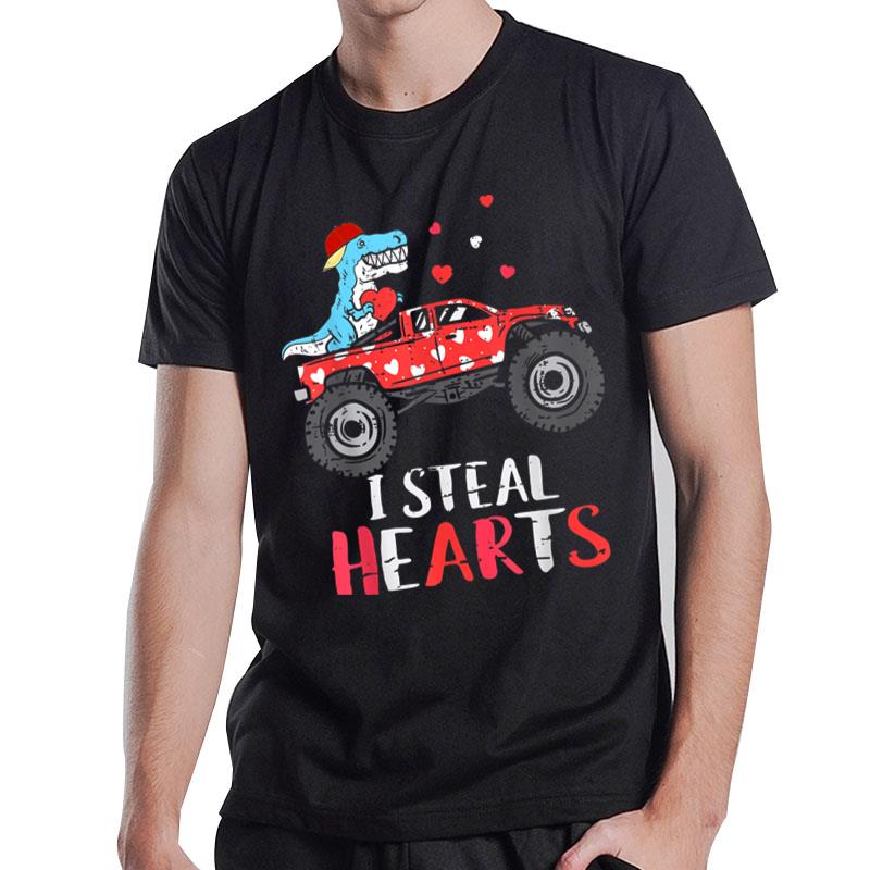 I Steal Hearts Dinosaur Valentines Day For Baby Toddler T-Shirt