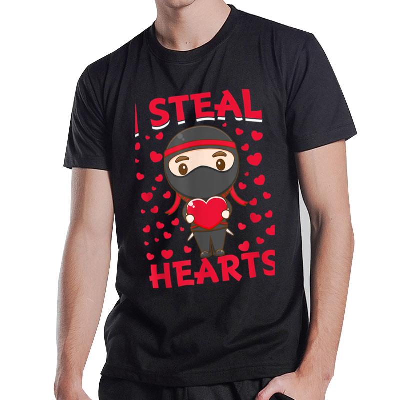 I Steal Hearts Ninja Boys Valentines Day Toddler Ver 1 T-Shirt