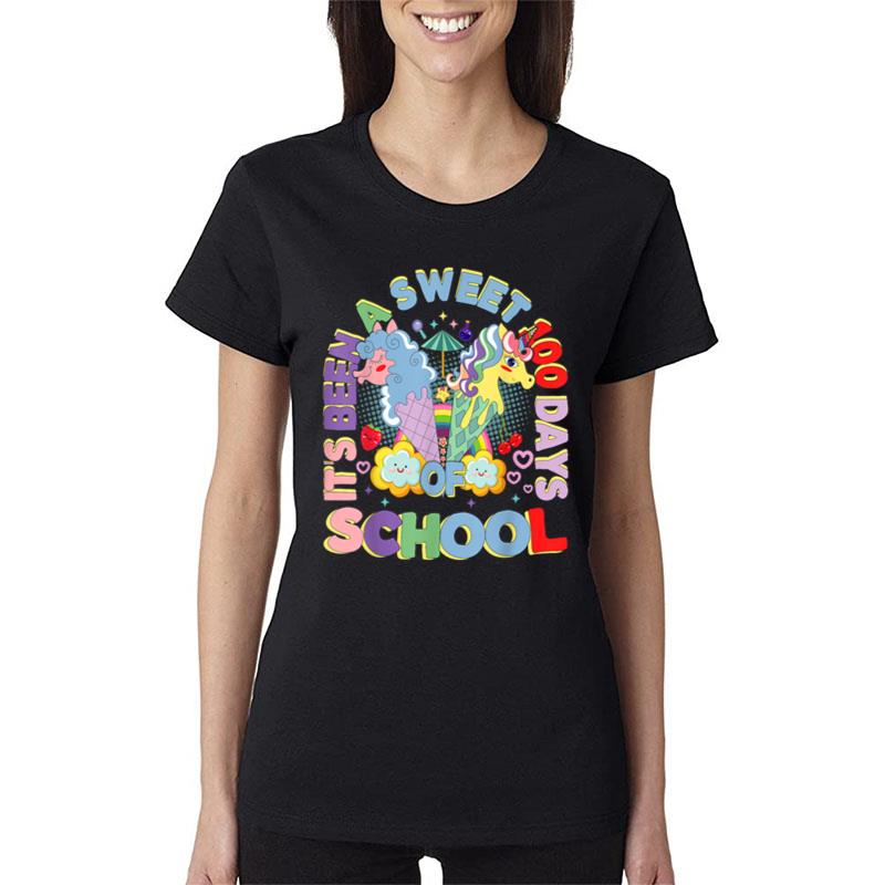 It'S Been A Sweet 100 Days Of School Kawaii Unicorn Women T-Shirt