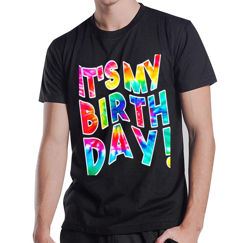 It'S My Birthday Shirt For Women Teens Girls Retro Tie Dye T-Shirt