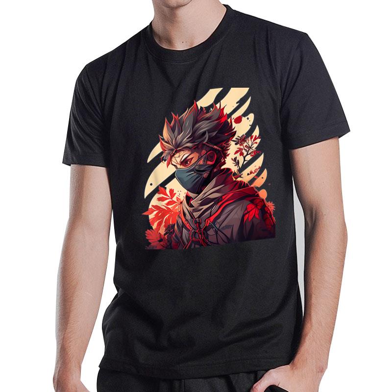 Japanese Cyberpunk Boy With Mask And Plants T-Shirt