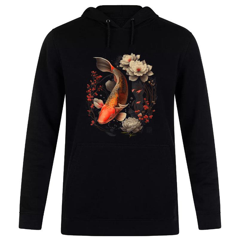 Japanese Koi Carp Nishikigoi Fish Graphic Cherry Blossom Women T-Shirt