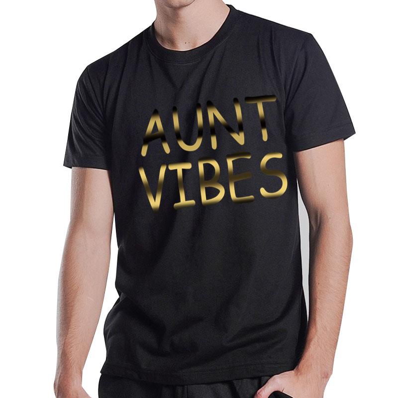 Jinting Aunt Vibes Auntie s For Women Auntie s Cute Aunt Gifts Tee s Letter Print Tee T-Shirt