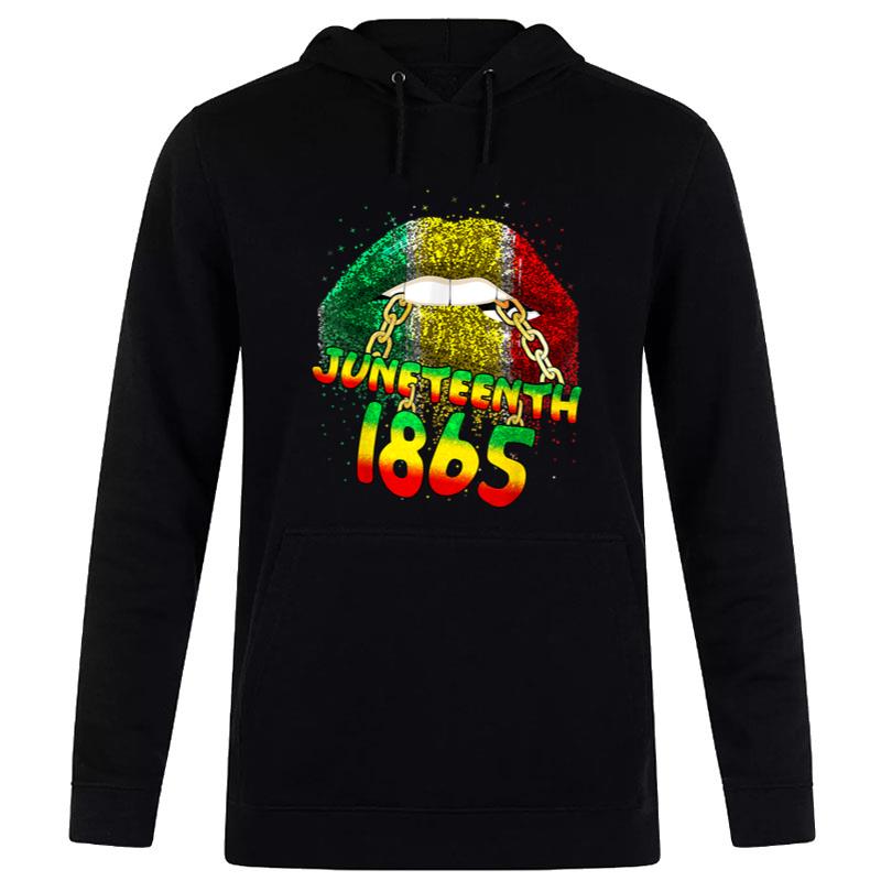 Juneteenth 1865 African American Queen Black Lips Hoodie