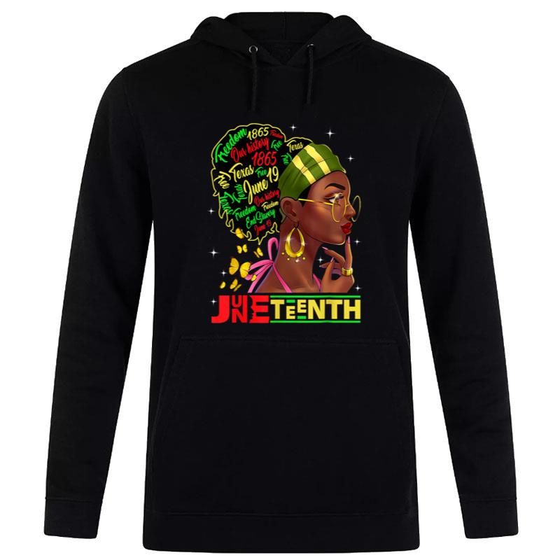 Juneteenth 1865 Black Man Butterfly African Melanin Queen Hoodie