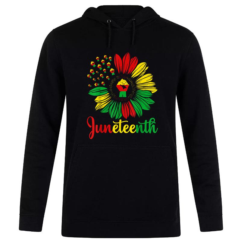 Juneteenth Accentors Sunflower African American Black Pride Hoodie