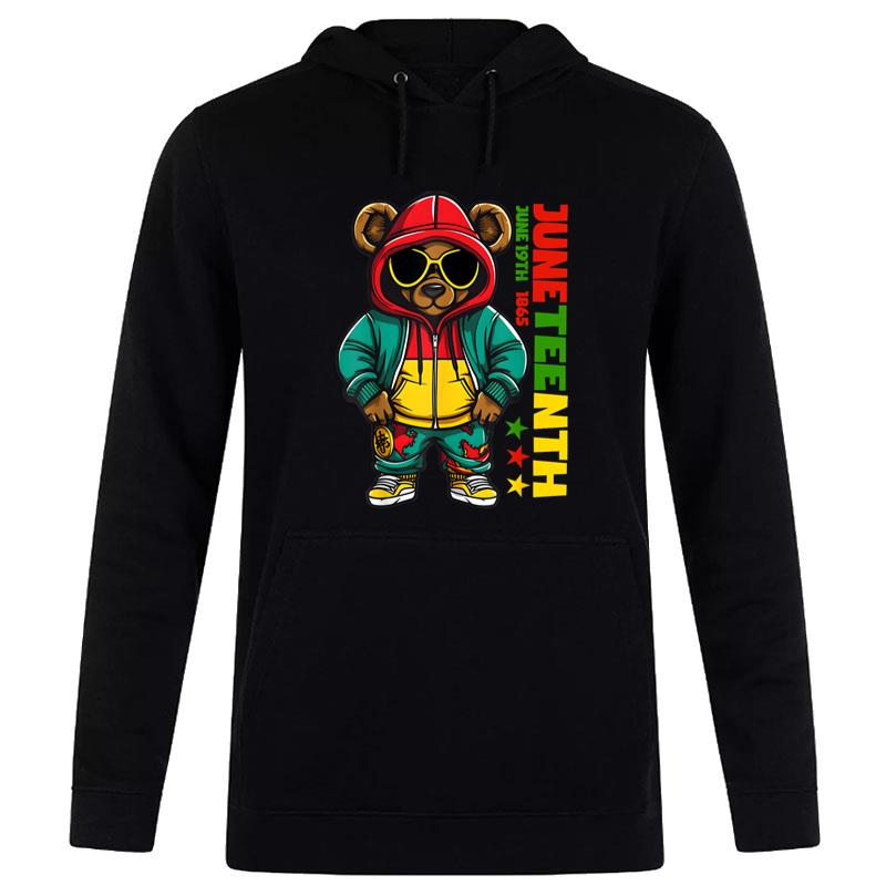 Juneteenth Black Hip Hop Teddy Bear African American Hoodie