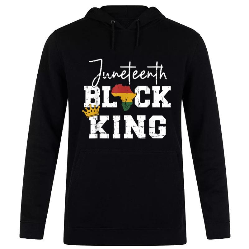 Juneteenth Black King With Pan African Map Flag Hoodie