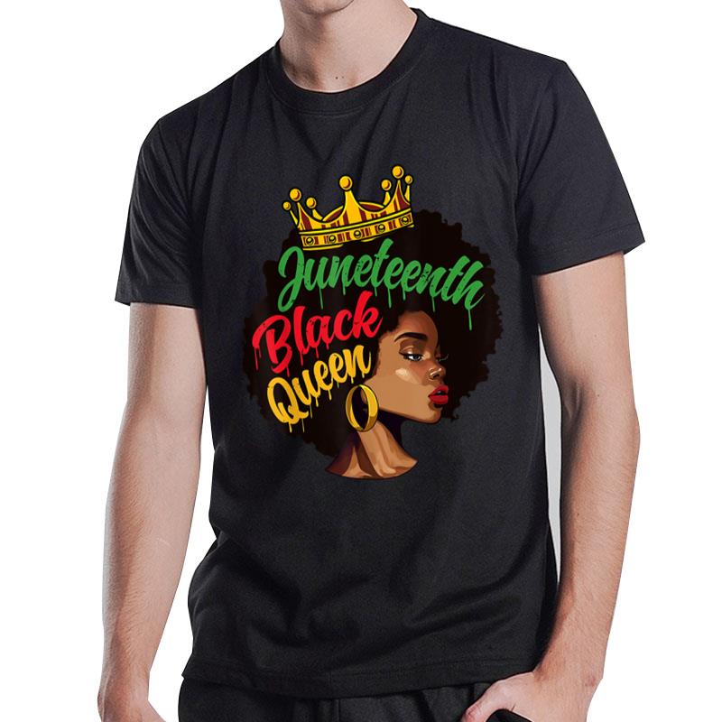 Juneteenth Black Queen Afro Melanin Graphic T-Shirt