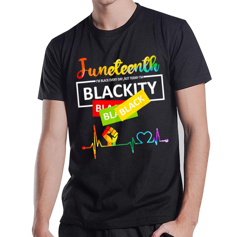 Juneteenth Blackity Heartbeat Black History African America T-Shirt