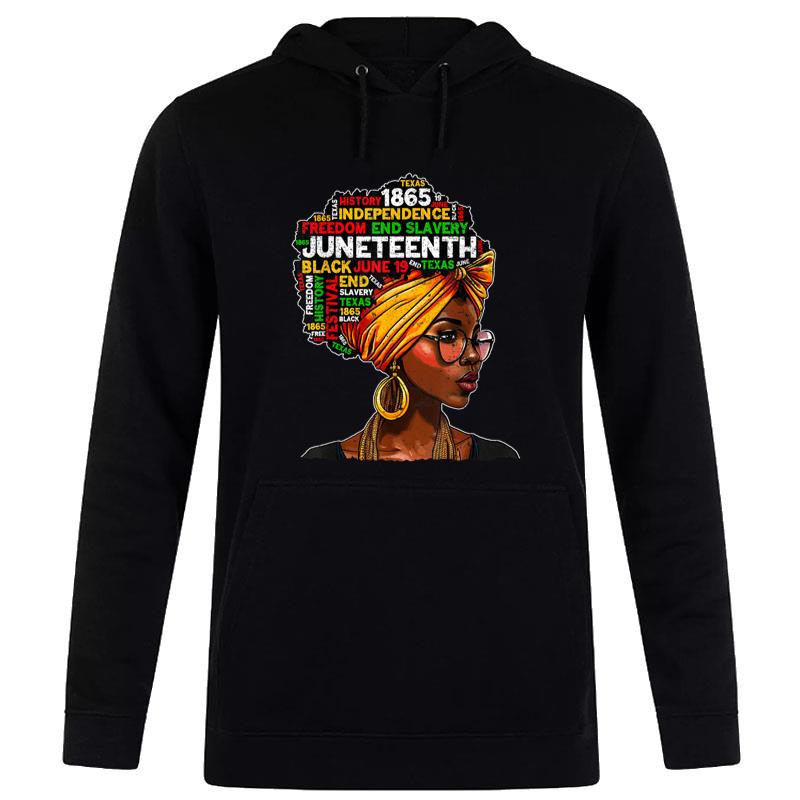 Juneteenth Celebrate 1865 Afro Black Natural Hair Hoodie