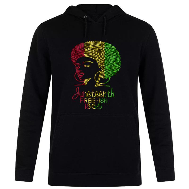 Juneteenth Celebrate 1865 Freedom Day Rhinestone Black Hoodie