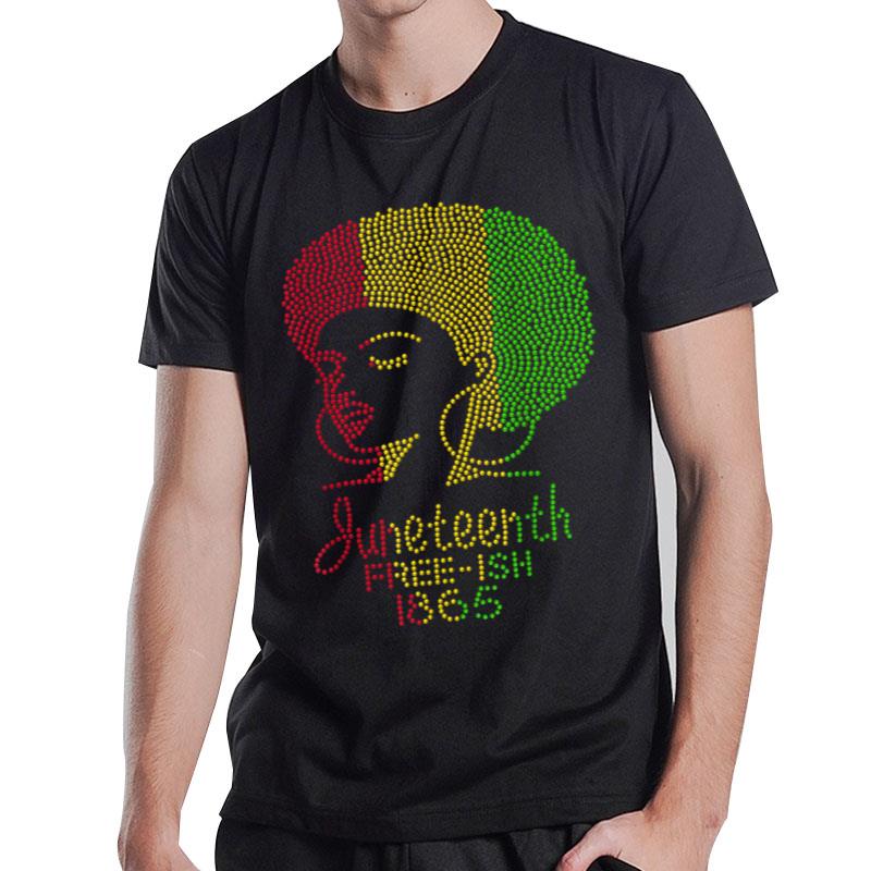 Juneteenth Celebrate 1865 Freedom Day Rhinestone Black T-Shirt